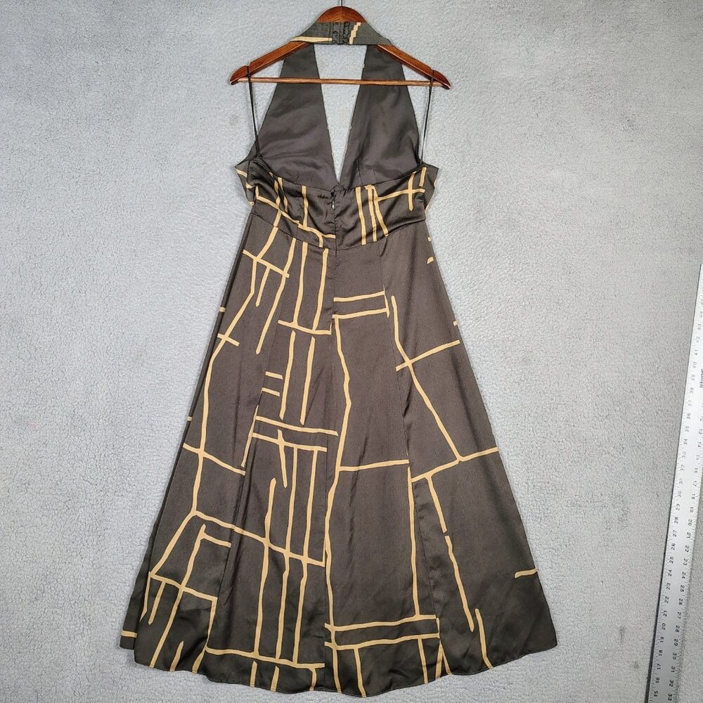 Banana Republic Maxi Dress Women's 6 Peppercorn Cross Front Halter Sleeveless - Picture 2 of 12